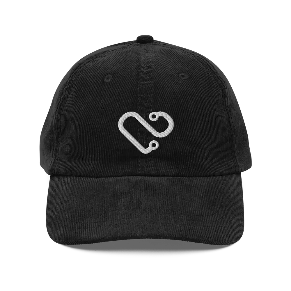 Signal Line Corduroy Cap — Black front